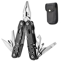 Outil multifonction portable de poche de qualité industrielle 12 en 1, survie, camping, randonnée, plein air, acier inoxydable, outil de sauvetage OEM, pinces