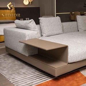 High End italienisches modernes Leder Modular Sectional Villa <span class=keywords><strong>8</strong></span>-Sitzer Übergröße Riesige große Couch <span class=keywords><strong>Sofa</strong></span> <span class=keywords><strong>Set</strong></span> <span class=keywords><strong>L</strong></span>-förmige Ecksofa Couch