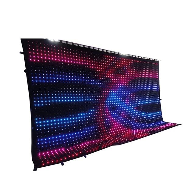 Lift Light Rampled bar Disco Led Video Curtain Great Fireproof Full Color Velvet Double Deck DJ Booths