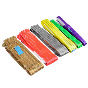 Eslingas de elevación planas sintéticas de poliéster de alta tenacidad de 1-30 toneladas, de color, tejidas, con ojales, para elevación de carga - Product Image 6