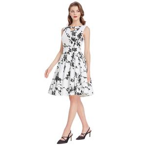 BP000941 BP abito da <span class=keywords><strong>donna</strong></span> senza maniche in cotone con scollo rotondo motivo floreale scavato <span class=keywords><strong>abiti</strong></span> Vintage - Product Image 5