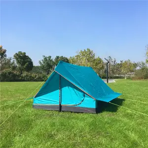 山牛2人超轻露营帐篷杆少蓝色旅行婴儿床用于露营者徒步旅行