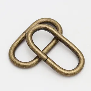 Anillo ovalado de hierro de fábrica, hebilla de conexión de Metal rectangular en forma de U, hebilla de anillo ovalado