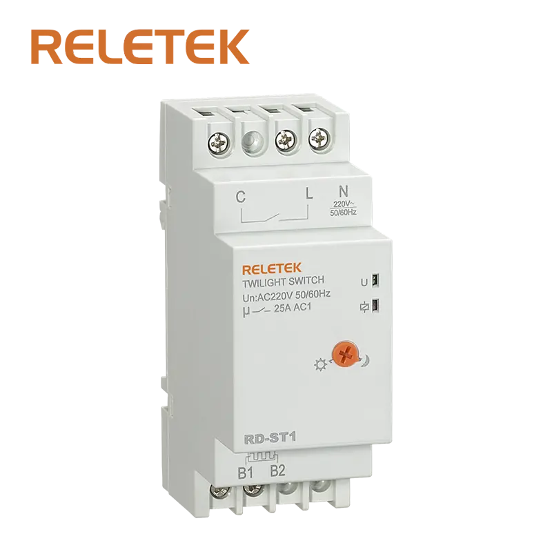 RELETEK alacakaranlık sensörü anahtarı otomatik açık/kapalı gece ışık anahtarı RD-ST1,AC220V,50/60HZ,LED ekran, modül Din-ray montaj