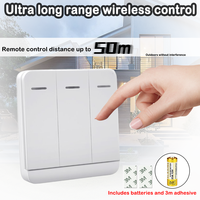 Vente chaude 315MHz 3 canaux télécommande sans fil sans câblage ventilateur de lustre RF interrupteur mural pour le contrôle de porte de garage