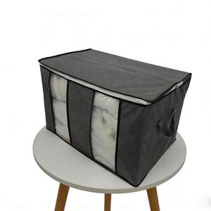 Sac de rangement pour couettes en tissu non tissé épais, grande capacité, organisateur de vêtements domestique, sac de rangement pour couettes avec double fenêtre - Product Image 4