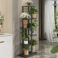 Porte-plantes multi-niveaux en métal style américain, étagère à fleurs de luxe léger, pour balcon, salon, grands bacs à plantes d'extérieur simples