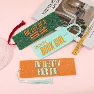 Acrylic <strong>Bookmarks</strong> with Tassel for Women Book Lovers "The Life <strong>of</strong> <strong>A</strong> Book Girl" Page Markers Book Accessories Gifts for Readers - Product Image 1