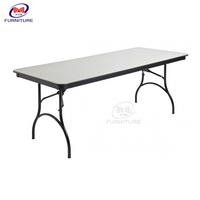 Pieds pliants en PVC pour événements, Table de Banquet, mobilier moderne d'hôtel, contreplaqué, carré Durable de 6 pieds en fer pour mariage, 20 pièces