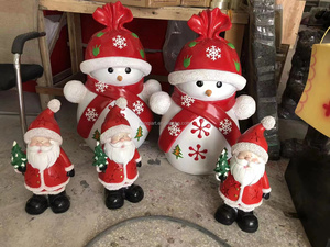 Jardín al aire libre Parque Tamaño real 1,2 M Alto Accesorios de Navidad Muñeco de nieve Dibujos animados Lindo Realista Desgaste Sombrero Rosa Navidad Muñeco de nieve Estatua - Product Image 2