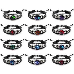 12 signes étoiles signe du zodiaque Bracelet femmes hommes zodiaque astrologie horoscope bijoux cadeau d'anniversaire concepteur breloques pour bracelets à bricoler soi-même - Product Image 5