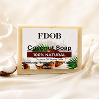 Savon Solide Naturel au Lait de Coco et Miel 200g Bio Fait Main Anti-Acné Blanchissant Nettoyant en Profondeur Exfoliant Marque Privée OEM