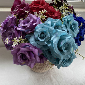Bouquet de 7 grandes roses artificielles - Décoration intérieure pour salon et auditorium, accessoires de photographie pour mariage et remise de diplôme - Product Image 5