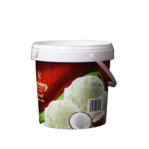 Tùy Chỉnh Logo Trắng Nhựa Tròn 1 Gallon Xô Cho <span class=keywords><strong>Ice</strong></span> Cream Với Nắp Và Xử Lý - Product Image 5