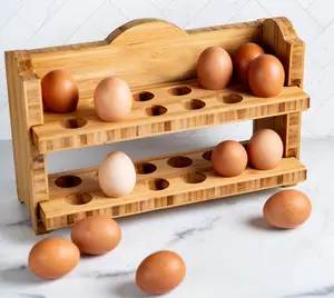 Individuelle Küche Landwirtschaft Frischhalte Stabelbares Regal Darstellung Halter 6 Eierschale 30 Löcher Pulpe 12 Eier-Rolltablett für Kühlschrank