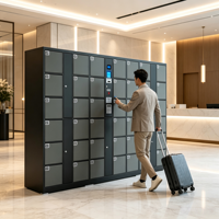 Casier de stockage électronique intelligent 24h/24 pour hôtel d'aéroport, avec paiement par carte de crédit