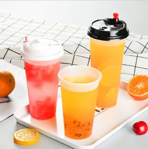 Tùy Chỉnh Logo Bán Buôn 500Ml Nhựa Dùng Một Lần Nước Ép Cà Phê Trà Sữa Cup