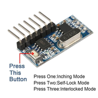 Récepteur sans fil RF 433 MHz, décodeur de code d'apprentissage, module 4 canaux, encodage EV1527, télécommande