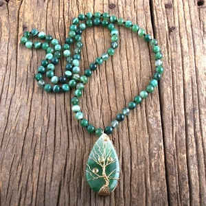 <span class=keywords><strong>Pietre</strong></span> di agata naturale della banda dei gioielli della boemia di modo annodate con il regalo all'ingrosso della <span class=keywords><strong>collana</strong></span> di Boho delle donne del pendente di pietra - Product Image 5