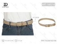 Cintura Elastica Intrecciata da Uomo 3.5x125cm, Colore Kaki, Fibbia in Lega, Stile Casual - Product Image 3