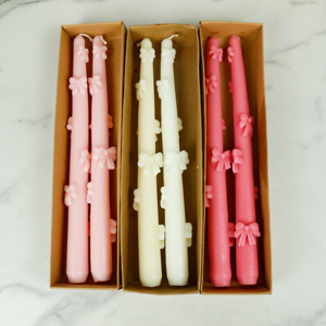 Elegant Bow Design 25 cm Long Pole Pillar Valentine's Day Home Festival Party Decoration Taper <strong>Candle</strong> - Product Image 4