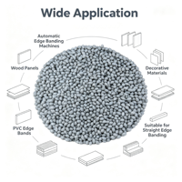 Granulés de colle thermofusible EVA gris pour machine de chantournage automatique, placage PVC pour meubles, scellement des bords