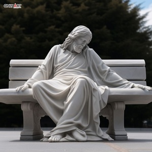 Estatuas de Jesús Meditando en Mármol Blanco para Navidad, Adorno para el Hogar o Exteriores, OAMJ-03, Brasil - Product Image 3