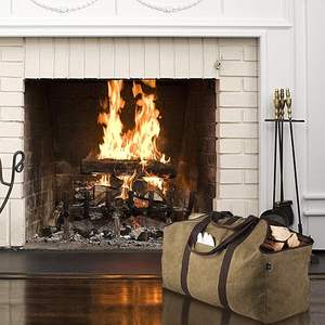 Free Sample Customized Canvas Firewood Wood Carrier <b>Bag</b> for Outdoor Camping with a Heavy-Duty Fireplace Log Tote - Product Image 4