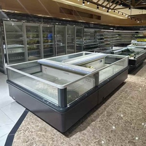 Kapak olmadan bölünmüş çift taraflı ekran dondurucu dondurma dondurulmuş gıda için hava soğutmalı kombinasyon yatay ada dondurucu - Product Image 2