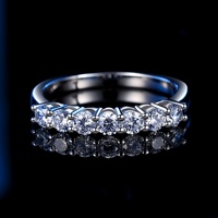 Vente chaude nouvelle bague Moissanite 7 étoiles pour femmes en argent Sterling S925 approvisionnement direct d'usine pour la livraison directe