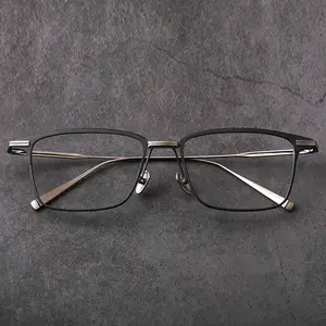 迪拜男士含药纯钛电镀板架眼镜Gafas光学镜架