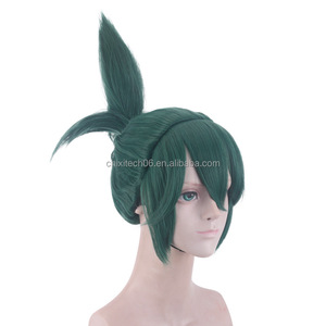 La peluca <span class=keywords><strong>de</strong></span> cosplay del Lord Saint Dakuzi presenta una cola <span class=keywords><strong>de</strong></span> caballo verde y muy alta, hecha <span class=keywords><strong>de</strong></span> cabello sintético. - Product Image 4