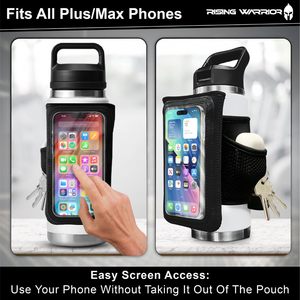 Housse de transport pour bouteille d'eau |   Support de téléphone, porte-clés de sport, pochette pour portefeuille |   Sac de sport pour bouteille d'eau, compatible AirPods, téléphone et cartes - Product Image 4