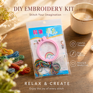 <span class=keywords><strong>Kit</strong></span> <span class=keywords><strong>de</strong></span> Bordado a Mano DIY, <span class=keywords><strong>Kit</strong></span> <span class=keywords><strong>de</strong></span> <span class=keywords><strong>Punto</strong></span> <span class=keywords><strong>de</strong></span> <span class=keywords><strong>Cruz</strong></span> Tradicional con Aro <span class=keywords><strong>de</strong></span> Plástico, Hilos y Agujas <span class=keywords><strong>de</strong></span> Colores, Manualidades para Niños y Principiantes - Product Image 1
