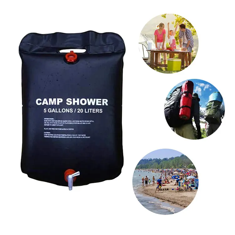 Portable Solar Powered Heated Shower Bag Hot Water Bath Water Bag Storage Camp Shower Bag Heating Camping Shower Bag for Outdoor Bathing Traveling Riiai Camping Bag 20L 