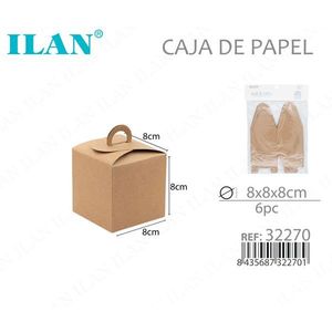 Scatola in Carta Kraft Ilan 8x8x8 Cm con Manico per Regali e Confezioni - Product Image 1