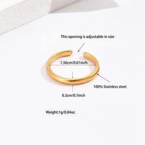 Anillos de Dedo Ajustables de Acero Inoxidable con Baño de Oro de 18K Certificado, Resistentes al Agua y al Deslustre, Estilo Boho para Bodas, Playa y Verano para Mujer - Product Image 6