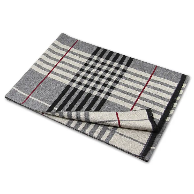 Cachecol jacquard grosso de inverno para homens, cachecol de luxo personalizado por atacado para fabricantes