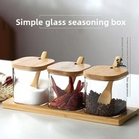 Lot de boîtes à épices en verre personnalisées avec couvercle, design anti-humidité, option d'impression, cuillère en bois – Vente en gros usine
