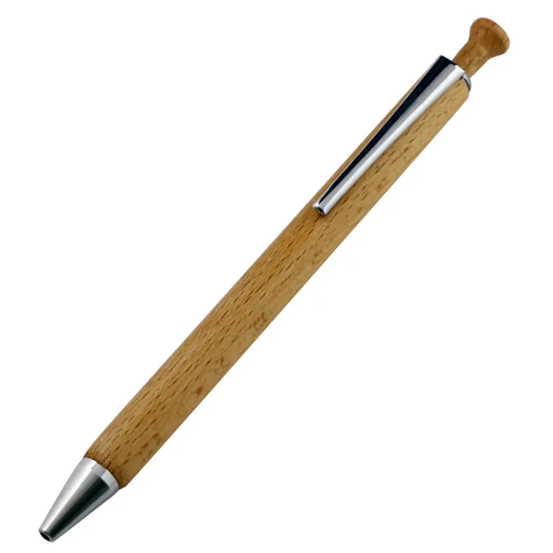 Metall weiße automatische Holz-Stifte Holzwende-Stift-Sets flexible Presse Bambus Holz mechanischer Stift