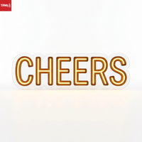 Bandes LED CHEERS à Lumière Ambrée Personnalisables pour Bars, Bureaux, Fêtes d'Anniversaire, Bars à Domicile, Décoration Murale Étanche IP65