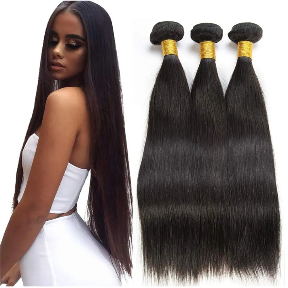 Russian Human Hair100 Virgin Remy Double Drawn Bundle Natural Black Color Hair Weaving