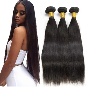 Cabello humano ruso Hair100 Virgin Remy Double Drawn Bundle Tejido de cabello de color negro natural