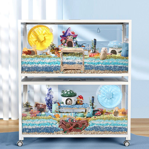 Vente chaude Protection de l'environnement Matériau acrylique Grande <span class=keywords><strong>cage</strong></span> à <span class=keywords><strong>hamster</strong></span> transparente de luxe - Product Image 3