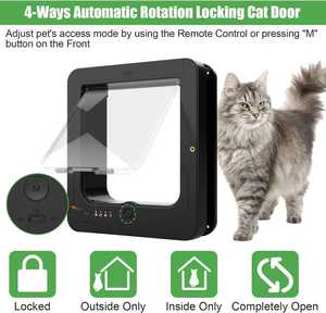 Porte Intelligente Électrique de Luxe pour Animaux de Compagnie avec Écran, Activation par Microchip, Verrouillage 4 Voies, Entrée Automatique pour Chats, Toutes Saisons, Résistante aux Intempéries - Product Image 5