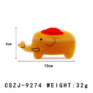 Barrette à cheveux en acétate Kawaii en forme d'éléphant, 9,5x5 cm, forme d'animal de dessin animé, pince à mâchoires, strass, couleur personnalisée, dégradé mignon - Product Image 2