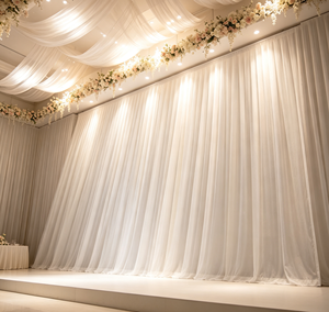 Factory Direct Sale <b>Wedding</b> <b>Accessory</b> Supplies Banquet Event Tulle Sheer Portable <b>Wedding</b> Pipe Drape - Product Image 1