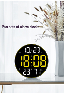 Tốt nhất bán hiện đại LED kỹ thuật số máy tính để bàn LCD nhiệt độ độ ẩm treo tường lớn kỹ thuật số trang trí nội thất văn phòng thông minh bảng đồng hồ - Product Image 2