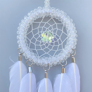 NEW White Dream Catchers Advanced Car Interior Accessories Handmade Rearview Mirror Decorative Car Charm Diameter Blessing Gift - Product Image 3