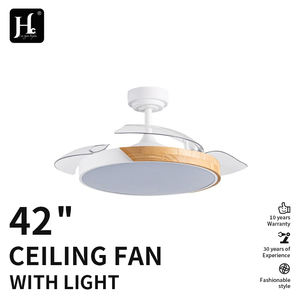 42 Inch Ventilador De Techo Retractable Invisible Smart <b>Remote</b> <b>Control</b> Modern <b>Ceiling</b> <b>Fan</b> <b>With</b> Led <b>Light</b> - Product Image 3